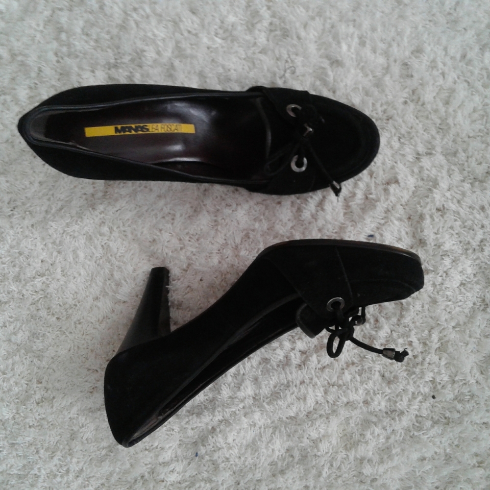 Black Suede Shoes Made in Italy Size 5